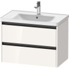 Duravit Ketho 2 wastafelonderbouwkast met 2 laden 78.4x45.5x54.9cm met grepen antraciet hoogglans wit SW772940