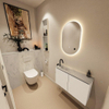 MONDIAZ TURE-DLUX 80cm toiletmeubel Talc. EDEN wastafel Opalo positie links. Met 1 kraangat. SW1104174