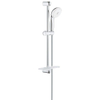 GROHE New Tempesta 100 Glijstangset - 60cm - ronde handdouche - 3 straalsoorten - gladde doucheslang - met zeepschaal - chroom/wit SW108111