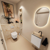 MONDIAZ TURE-DLUX 40cm toiletmeubel Linen. EDEN wastafel Frappe positie links. Met 1 kraangat. SW1102819