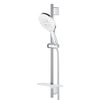 GROHE Rainshower Smartactive 150 Glijstangset - 60cm - ronde handdouche - 3 straalsoorten - gladde doucheslang - met zeepschaal - chroom/moon white SW472416