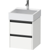 Duravit Ketho 2 wastafelonderbouwkast - 2 laden - 48.4x46x54.9cm - grepen antraciet - wit mat SW772323