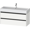 Duravit Ketho 2 wastafelonderbouwkast met 2 laden voor enkele wastafel 118.4x46x54.9cm met grepen antraciet wit mat SW772915