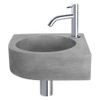 Differnz Cleo fonteinset - 31.5x31.5x10cm - Kwartrond - 1 kraangat - Gebogen chromen kraan - Beton Grijs SW373186