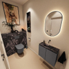 MONDIAZ TURE-DLUX 60cm toiletmeubel Dark Grey. EDEN wastafel Lava positie midden. Zonder kraangat. SW1103742