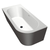 Xenz Charley XS Hoekbad - hoekopstelling links - 165x75cm - overloop - waste inox - bicolor wit/antraciet SW381942