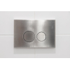 QeramiQ Push metal Bedieningsplaat RVS look met ronde dualflush frontbediening voor Geberit UP320 inbouwreservoir SW706194