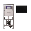 Geberit Inbouwreservoir - UP320 - QeramiQ metal bedieningsplaat - dualflush - rechthoekige knoppen - metaal zwart mat SW976084