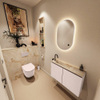 MONDIAZ TURE-DLUX 80cm toiletmeubel Rosee. EDEN wastafel Frappe positie links. Met 1 kraangat. SW1102964