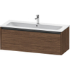 Duravit Ketho 2 wastafelonderbouwkast met 1 lade voor enkele wastafel 121x48x44cm met greep antraciet donker noten mat SW772855
