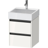 Duravit Ketho 2 wastafelonderbouwkast - 2 laden - 48.4x46x54.9cm - grepen antraciet - hoogglans wit SW772038
