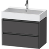 Duravit Ketho 2 wastafelonderbouwkast met 2 laden 78.4x46x54.9cm met grepen antraciet grafiet mat SW773003
