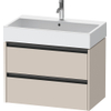 Duravit Ketho 2 wastafelonderbouwkast met 2 laden 78.4x46x54.9cm met grepen antraciet taupe mat SW772837