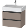 Duravit Ketho 2 wastafelonderbouwkast met 2 laden 68.4x46x54.9cm met grepen antraciet basalt mat SW772000