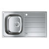 GROHE K200 spoelbak met afdruipgedeelte 860 x 500 mm 1 bak 350 x 400 x 160 mm omkeerbaar roestvrij staal kleur RealSteel SW492246