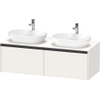 Duravit Ketho 2 wastafelonderbouwkast incl. consoleplaat met 2 laden voor dubbele waskommen 140x55x45.9cm met handgrepen antraciet wit supermat SW772720