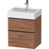 Duravit D-Neo wastafelonderkast 58.4x62.5x44.2cm 2 lades Noten Mat SW641177