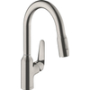 Hansgrohe M42 M429-H180 1-gats keukenkraan m. uittrekbare handdouche m. 360° draaibare uitloop RVS SW241696