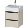 Duravit Ketho 2 wastafelonderbouwkast - 2 laden - 48.4x46x54.9cm - grepen antraciet - taupe supermat SW772440