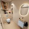 MONDIAZ TURE-DLUX 40cm toiletmeubel Clay. EDEN wastafel Frappe positie rechts. Zonder kraangat. SW1102715