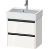 Duravit Ketho 2 wastafelonderbouwkast met 2 laden 58.4x39x54.9cm met grepen antraciet hoogglans wit SW772937