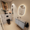 MONDIAZ TURE-DLUX 80cm toiletmeubel Plata. EDEN wastafel Glace positie midden. Zonder kraangat. SW1103418