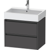Duravit Ketho 2 wastafelonderbouwkast met 2 laden 68.4x46x54.9cm met grepen antraciet grafiet mat SW772360