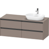 Duravit Ketho 2 wastafelonderbouwkast incl. consoleplaat met 4 laden voor waskom rechts 140x55x56.8cm met handgrepen antraciet basalt mat SW772657