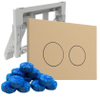 QeramiQ Push Bedieningsplaat met toiletblokjeshouder - voor Geberit UP320 inbouwreservoir - dualflush - ronde knoppen - kunststof - inclusief 12 toiletblokjes - beige SW1335728