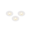 QAZQA Ulo Inbouwspot - set van 3 - 8.2x8.2cm - incl. LED - 3 staps dimbaar - IP44 - rond - mat wit SW1210159