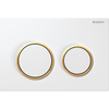 Geberit Omega20 bedieningsplaat - 2-toets spoeling - rond - wit/goud/wit 0700236