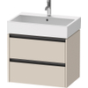 Duravit Ketho 2 wastafelonderbouwkast met 2 laden 68.4x46x54.9cm met grepen antraciet taupe supermat SW771934