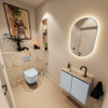 MONDIAZ TURE-DLUX 60cm toiletmeubel Clay. EDEN wastafel Frappe positie midden. Met 1 kraangat. SW1102707