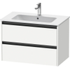 Duravit Ketho 2 wastafelonderbouwkast met 2 laden 81x48x55cm met grepen antraciet wit mat SW772906