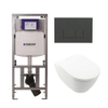 Villeroy Boch Subway 2.0 DirectFlush Toiletset - geberit reservoir - bedieningsplaat rechthoekige knoppen antracit mat - softclose - wit SW1164241