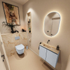 MONDIAZ TURE-DLUX 60cm toiletmeubel Clay. EDEN wastafel Frappe positie links. Zonder kraangat. SW1102684
