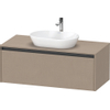 Duravit Ketho 2 wastafelonderbouwkast incl. consoleplaat met 1 lade 120x55x45.9cm met handgreep antraciet Linnen mat SW773062
