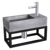 Differnz Ravo fonteinset - 38.5x18.5x25cm - Rechthoek - 1 kraangat - Recht chromen kraan - met zwart frame - beton donkergrijs SW373242