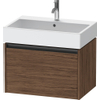 Duravit Ketho 2 wastafelonderbouwkast met 1 lade 68.4x46x44cm met greep antraciet donker noten mat SW771987