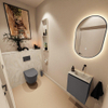 MONDIAZ TURE-DLUX 40cm toiletmeubel Dark Grey. EDEN wastafel Ostra positie rechts. Zonder kraangat. SW1104798