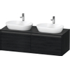 Duravit Ketho 2 wastafelonderbouwkast incl. consoleplaat met 2 laden voor dubbele waskommen 140x55x45.9cm met handgrepen antraciet eiken zwart mat SW772294