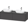 Duravit Ketho 2 wastafelonderbouwkast incl. consoleplaat met 2 laden voor dubbele waskommen 160x55x45.9cm met handgrepen antraciet grafiet mat SW772987