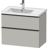 Duravit D-Neo wastafelonderkast 78.4x62.5x45.2cm 2 lades Betongrijs Mat SW641157