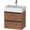 Duravit Ketho 2 wastafelonderbouwkast met 2 laden 58.4x39x54.9cm met grepen antraciet noten mat SW771840