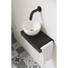 Ink Jazz XS toiletmeubel frame mat zwart plateau mat zwart waskom links polystone 20cm mat wit SW718720