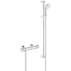 GROHE Grohtherm-800 comfortset met douchekraan thermostatisch met koppelingen met New Tempesta glijstangcombinatie 90cm chroom/wit SW108041