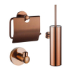 Fortifura Calvi Toiletset - toiletborstelhouder - gesloten - handdoekhaak - toiletrolhouder - met klep - geborsteld RVS SW1381783