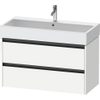 Duravit Ketho 2 wastafelonderbouwkast met 2 laden 98.4x46x54.9cm met grepen antraciet wit mat SW772302