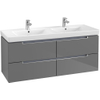 Villeroy & boch Subway 2.0 wastafelonderkast 128.7x52x4.49cm Grijs hoogglans 1024257