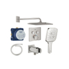 Grohe Grohtherm regendoucheset inbouw - hoofddouche vierkant - handdouche vierkant - gebogen wandarm - supersteel SW1235168